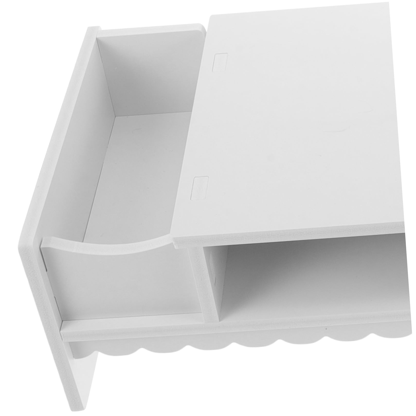Étagère de Bureau pour Écran en Pvc, Rangement Blanc Moderne