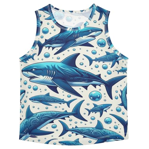 susiyo Sharks Sea Animals Boys Sleeveless Tank Top Girls Athletic T Shirt