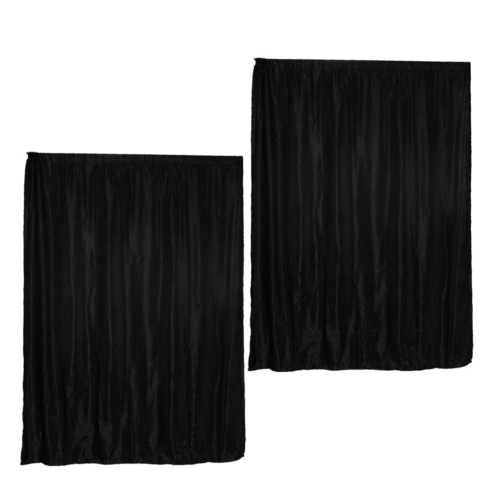 Enakshi® Pair Satin Window Curtains Blackout Blinds Shade Drape Black Rod Pocket_S|Home & Garden | Window Treatments & Hardware | Curtains Drapes & Valances-image-12