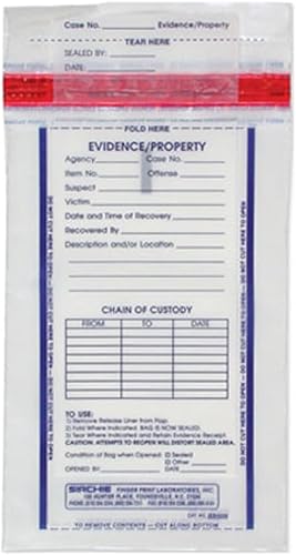 Bolsa de evidencia de integridad, 4x7-12", 100 por paquete