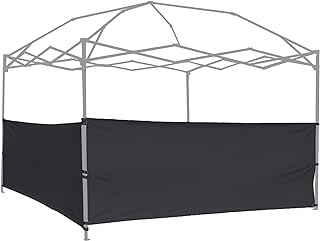 Two Half Walls 2pcs Half Sidewall Sunwall Panel Wall for Pop Up Canopy Gazebo Tent Shelter 10'x10', 10'x15', 10'x20' Vertical Leg, 2 Black Half Walls Only