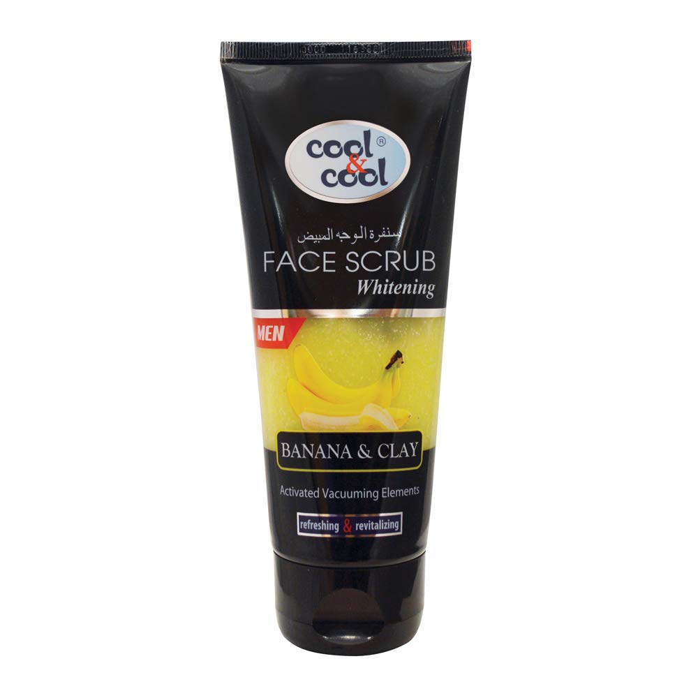Cool & Cool Whitening Face Scrub for Men | Deep Cleanses, Exfoliates & Brightens Skin | Banana | 30 ml | Yellow