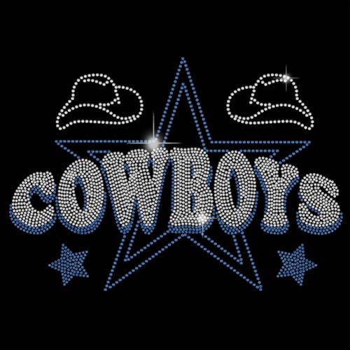 SUPERDANT Cowboys Rhinestone Hotfix para planchar, estrella de estrás transferido para planchar, vaquero occidental, camiseta Stras Hotfix transferencia parche decoración para ropa, chaleco, chaqueta