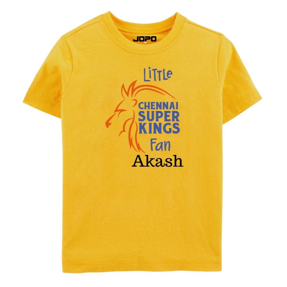 Bouncy Toonz Little Chennai Super Kings Fan Kids Jersey – Custom Name Yellow CSK Theme Outfit | Personalized Cricket Supporter Jersey for Baby, Toddler & Kids Boys Girls (kids-jersey-theme16)-picture-30
