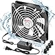 Wathai 120mm x 25mm Kleiner Box-Ventilator IP67 12V Computer-Ventilator mit AC-Stecker Drehzahlregler 220v 230v 240v für Biltong-Box, Grow-Zelt, Terrarium, Aquarium, Gewächshaus Kühlung