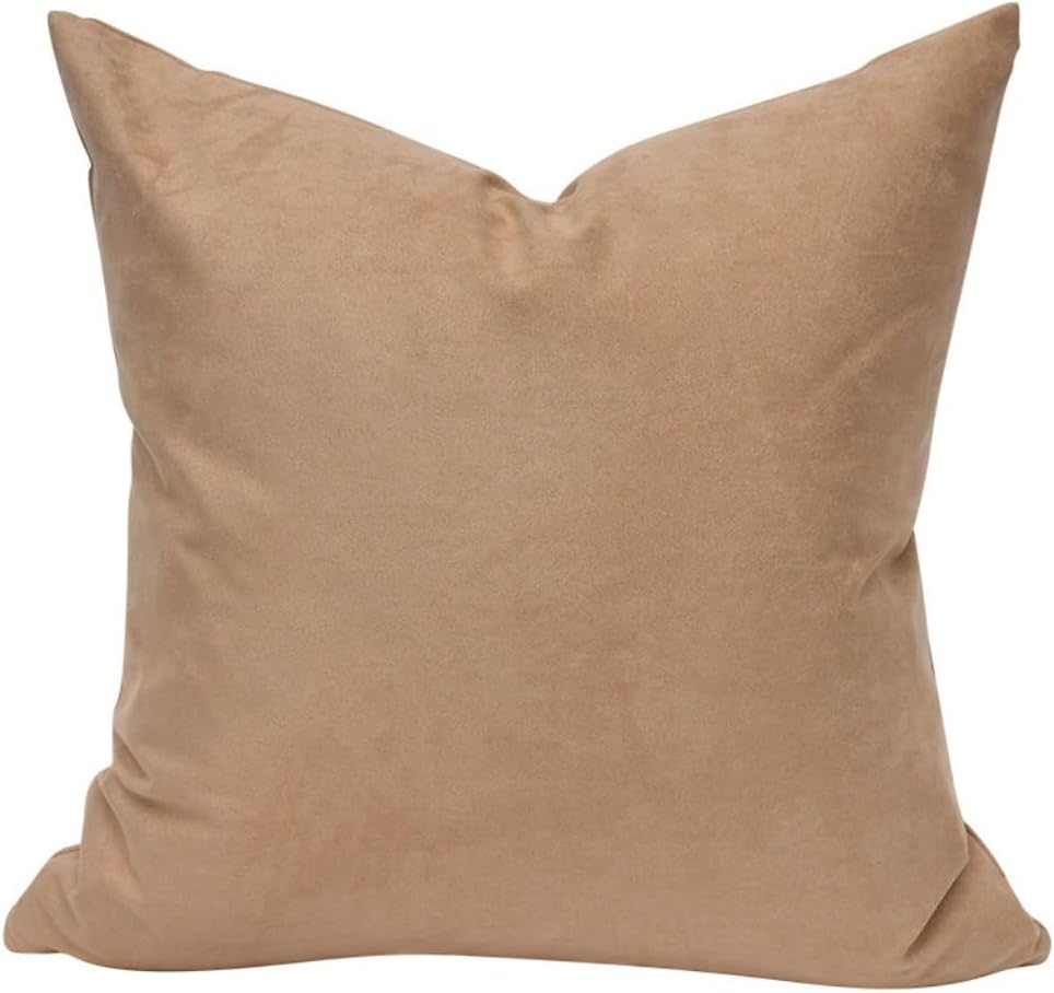 HBJWOV Sided Beige Sofa Pillow Cover with Suede Solid Color Living Room Cushion