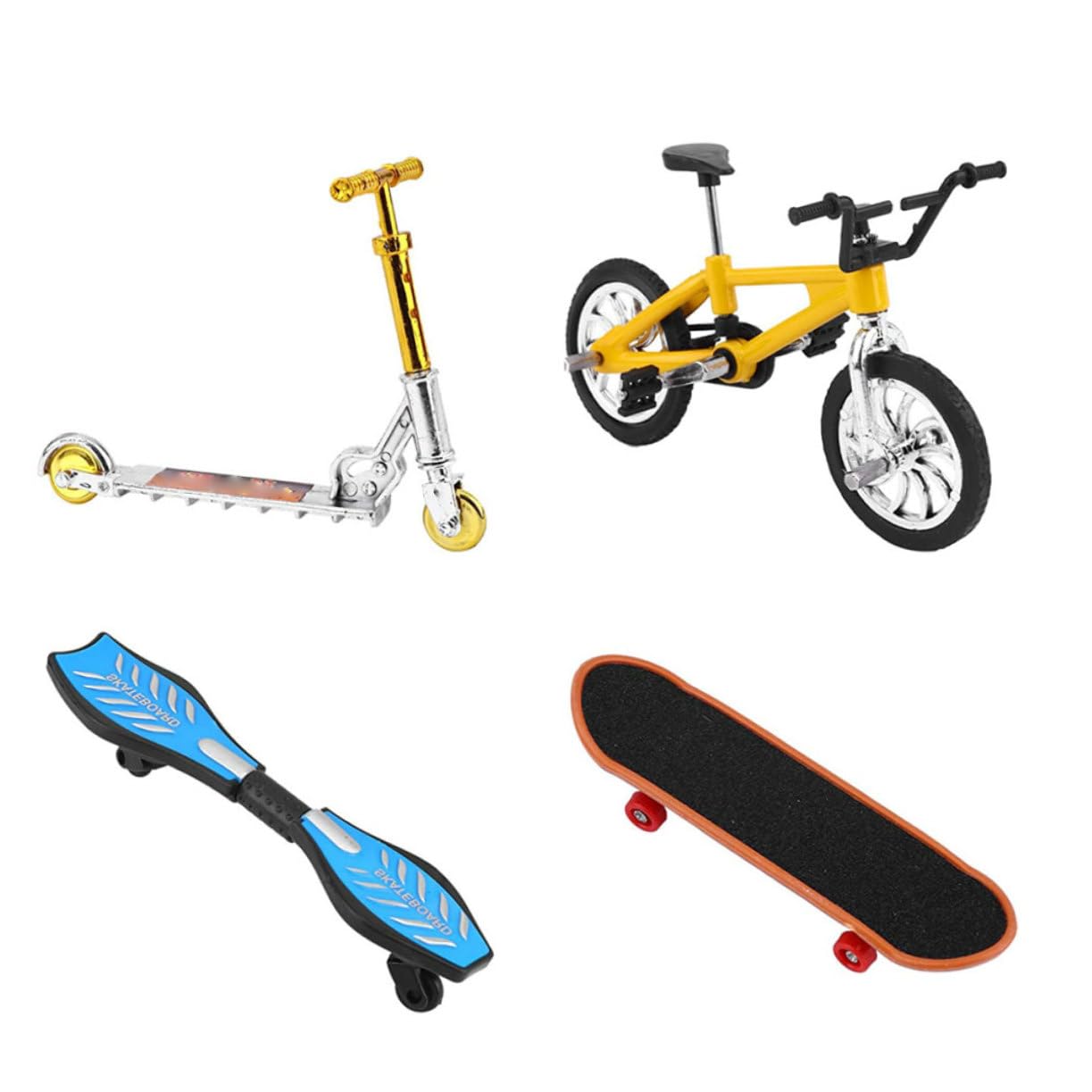 Pastoralist Mini Finger Toys Set Finger Skateboards Finger Bikes Tiny Swing Board Fingertip Toy 18Pieces Finger Skateboard Set