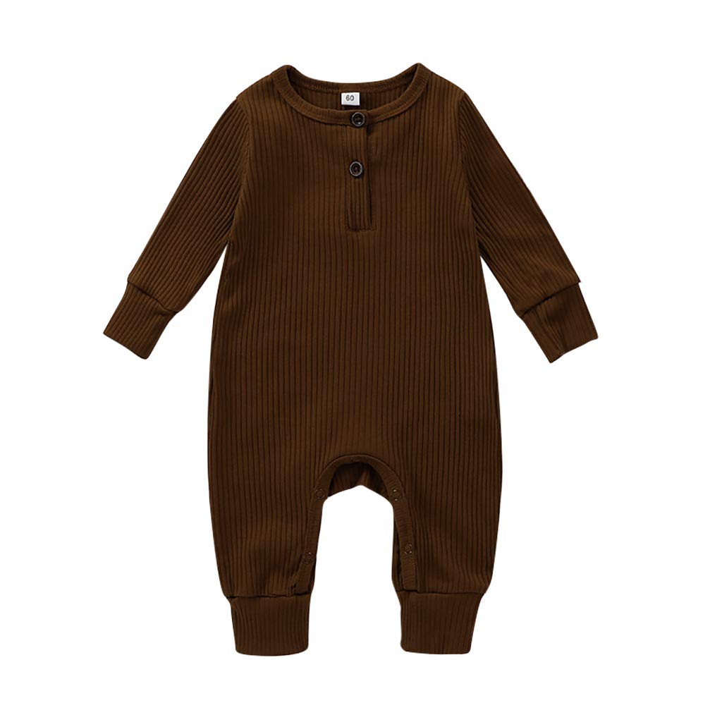 niceclould Newborn Baby Boy Girl Knitted Romper Jumpsuit Solid Long Sleeve Legging Bodysuit Playsuit Clothes Winter 0-18M