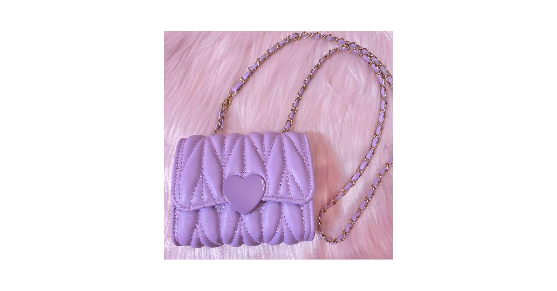 Amazon | ハート ショルダーバッグ ラベンダー パープル