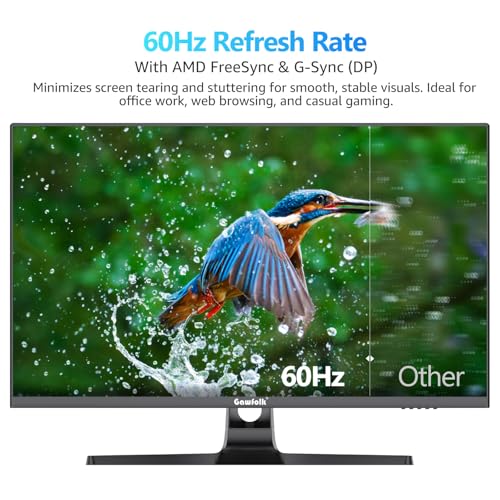 Image of Gawfolk 32 Inch 4K Curved Monitor 60Hz, UHD 3840x2160 PC Monitor with Built-in Speakers, 1500R Computer Screen, FreeSync, Flicker-Free, HDMI /DP, Wall Mountable for Home Office, Gaming, Entertainment