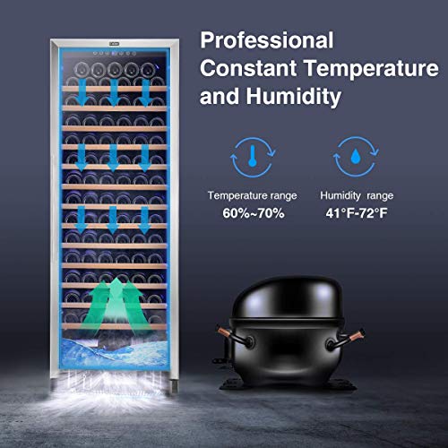 Colzer Upgrade 24 Inch Wine Cooler Refrigerators, 154 Bottle Fast