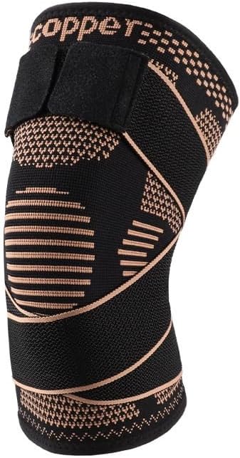 Exercise, Protection Copper Knee Pads Adjustable Non-Slip Sports Knee Pads Pressurized Patella Protection for Fitness, Cycling, Running, Playing Football