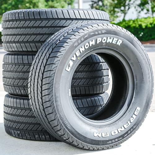 Set of 4 (FOUR) Venom Power Grand AM Truck/SUV All-Season Touring Radial Tires-275/60R15 275/60/15 275/60-15 107T Load Range SL 4-Ply RWL Raised White Letters