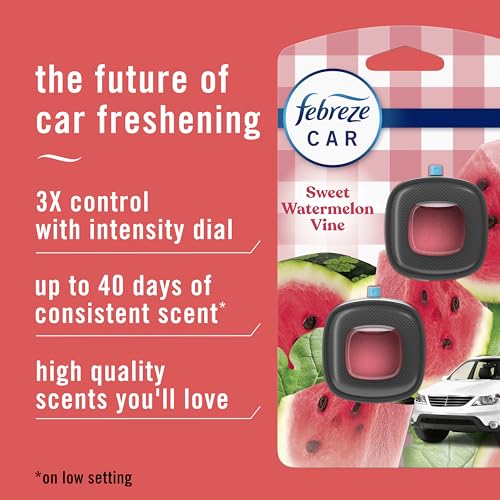 Image of Car Air Freshener Vent Clip Sweet Watermelon Vine Scent, 2 Count, .13 oz Total
