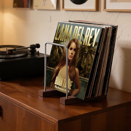Image of Vinyl Record Storage Holder for 35 LPs, Solid Hardwood Record Stand, Album Rack Organizer, LP Storage & Magazine Holder, Gift for Music Lovers