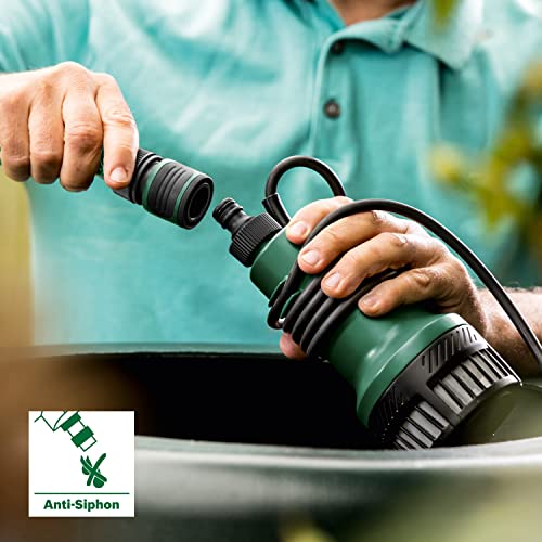 Bosch GardenPump 18V-2000 Tauchpumpe mit 18 V Akku und Ladegerät | Für offene Regenwassertanks und Tanks mit Sicherheitsdeckel | Timerfunktion und vielseitige Montageoptionen | Reichweite bis zu 25 m