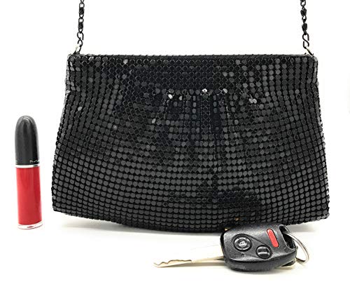 Women's Evening Clutches Metal Mesh Party Purse Bag(Mini,Purple)2