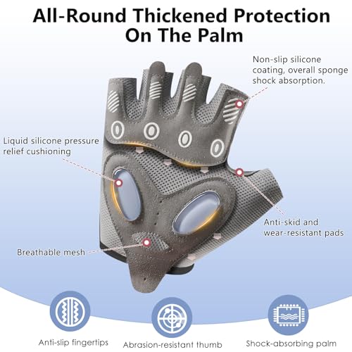 Image of TecoKart Gym Gloves for Men and Women Workout, Liquid Silicone Fingerless Gloves, Gym Accessories for Men,Weight Lifting and Cycling, Anti-Slip and Wear-Resistant Gym Hand Gloves (Black)