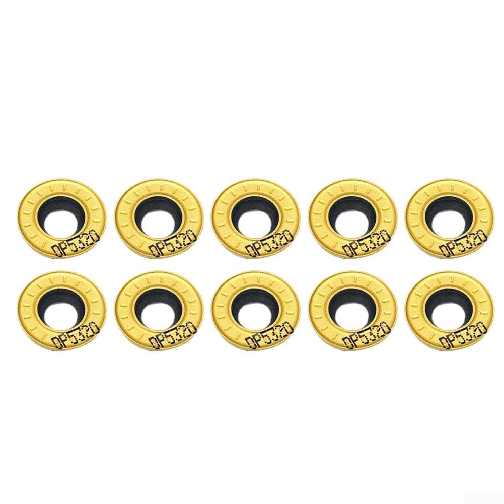 Zilimontt Zestaw 10 RPMT1204MC DP5320 R6 okrągłe wkładki frezarskie z węglików spiekanych CNC do zastosowań stalowych Wkładki frezarskie okrągłe z węglików spiekanych, frezowanie tokarskie