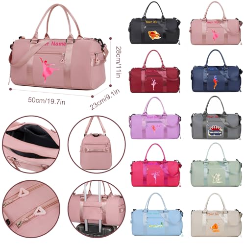 Personalized Dance Duffle Bag with Name Text Photo for Women Girls Custom Ballet Sport Gym Travel Bags Customized Dry Wet Separated Overnight Weekend Bag Gifts2