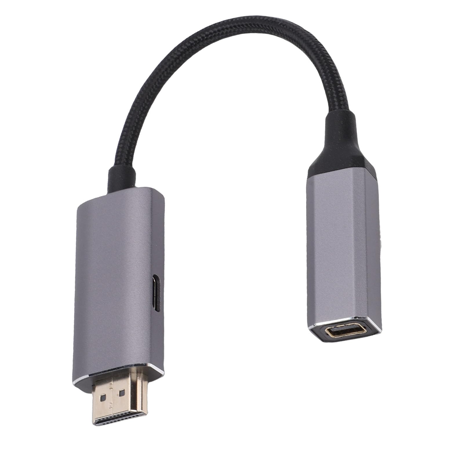 Asixxsix Cable 1080P 60Hz HD a Mini DisplayPort Adaptador Unidireccional Macho a Hembra de Aleación de Aluminio con Cable de Alimentación USB para PC, Portátil, Consola de Juegos a
