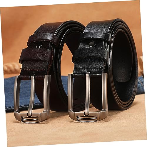 Adjustable Mens Belt Pin Buckle Belt Casual Dress for Men Black Mens Stretch2