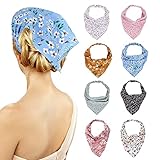 Sibba 8 Stück Elastisches Haarband mit Vintage Druck Kopftuch Schal Boho Kopfwickel Turban Dreieck Haarbandanas für Frauen und MäDchen Haaraccessoires