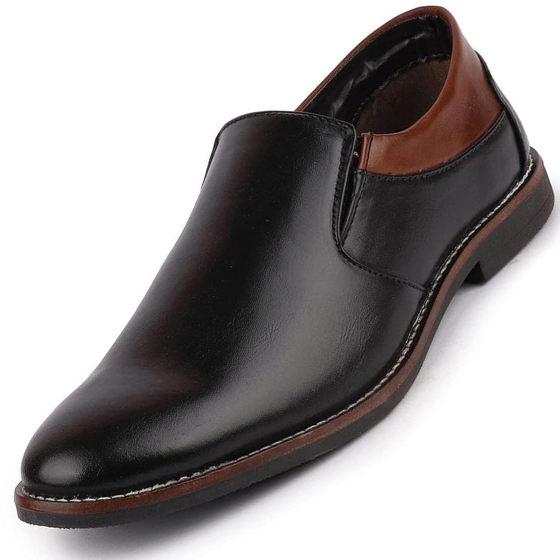 FAUSTO Mens Formal Slip On Oxford Shoes for Meetings|Formal|Office|Outdoor|Comfort|Day Long|Modern|Lightweight with TPR Welted Sole (Black, Numeric_11) (B09SKQ3B7L) Amazon Price History, Amazon Price Tracker