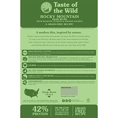 Taste Of The Wild Rocky Mountain Grain-Free Dry Cat Food With Roasted Venison & Smoke-Flavored Salmon 14lb - Image 2