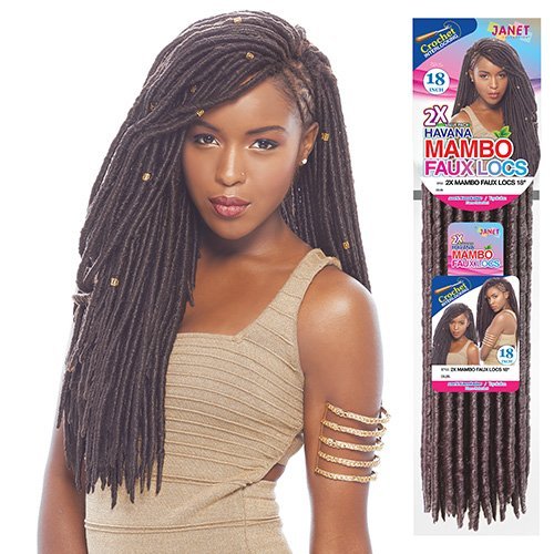 Janet Collection Synthetic Hair Crochet Braids 2X Havana Mambo Faux Locs 18' (350)