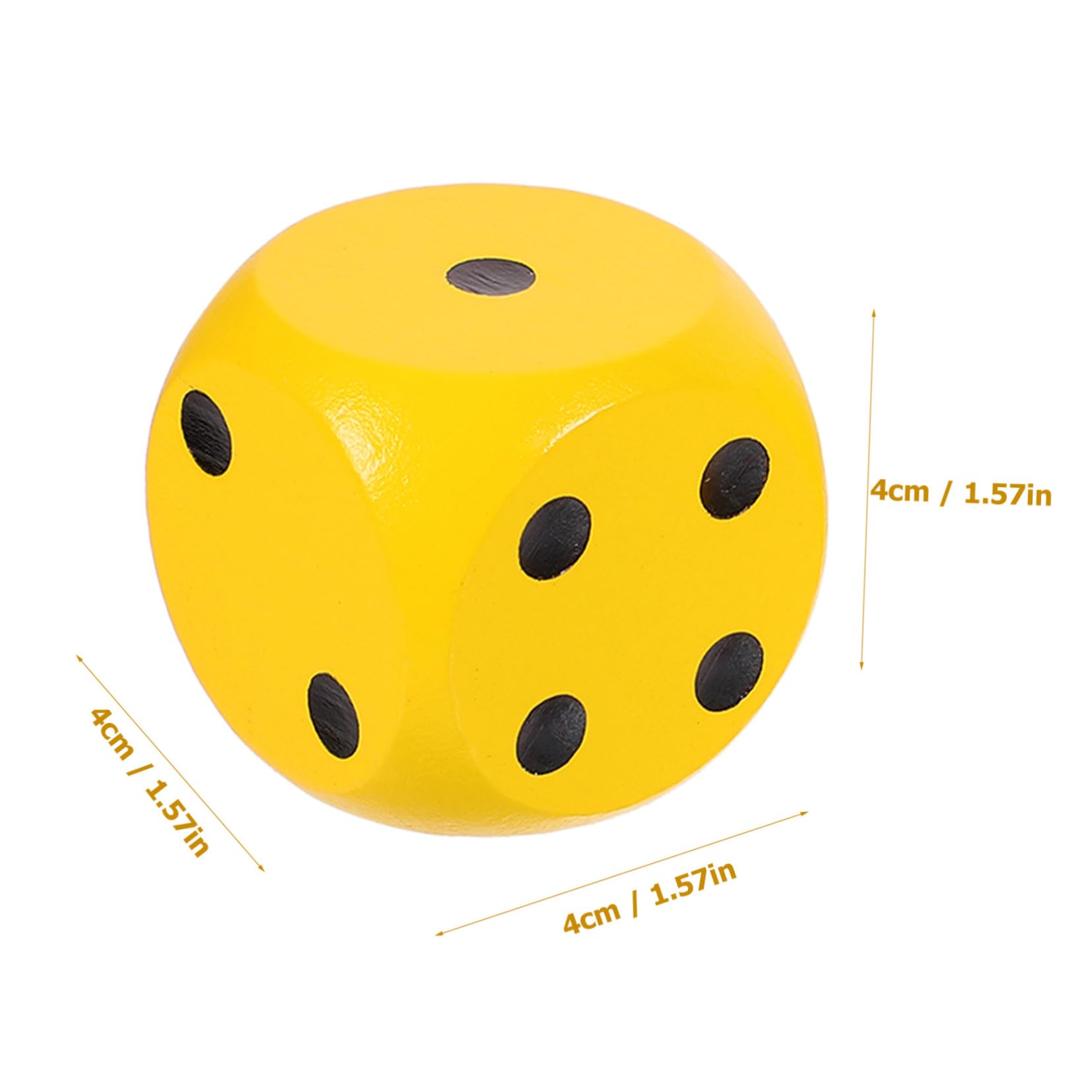 Hohopeti Dés en Bois Jaune 3 Pièces Légers et Portables Coins Arrondis pour Jeux de Société la Maison et Réunions Familiales