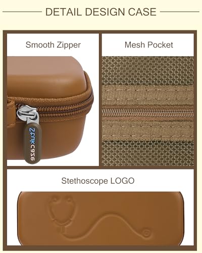 Image of Stethoscope Case for 3M Littmann Classic III & Lightweight II S.E, Brown