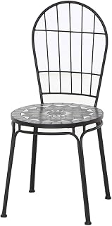 Siena Garden Como - Silla apilable, Color Negro Mate y Gris Oscuro