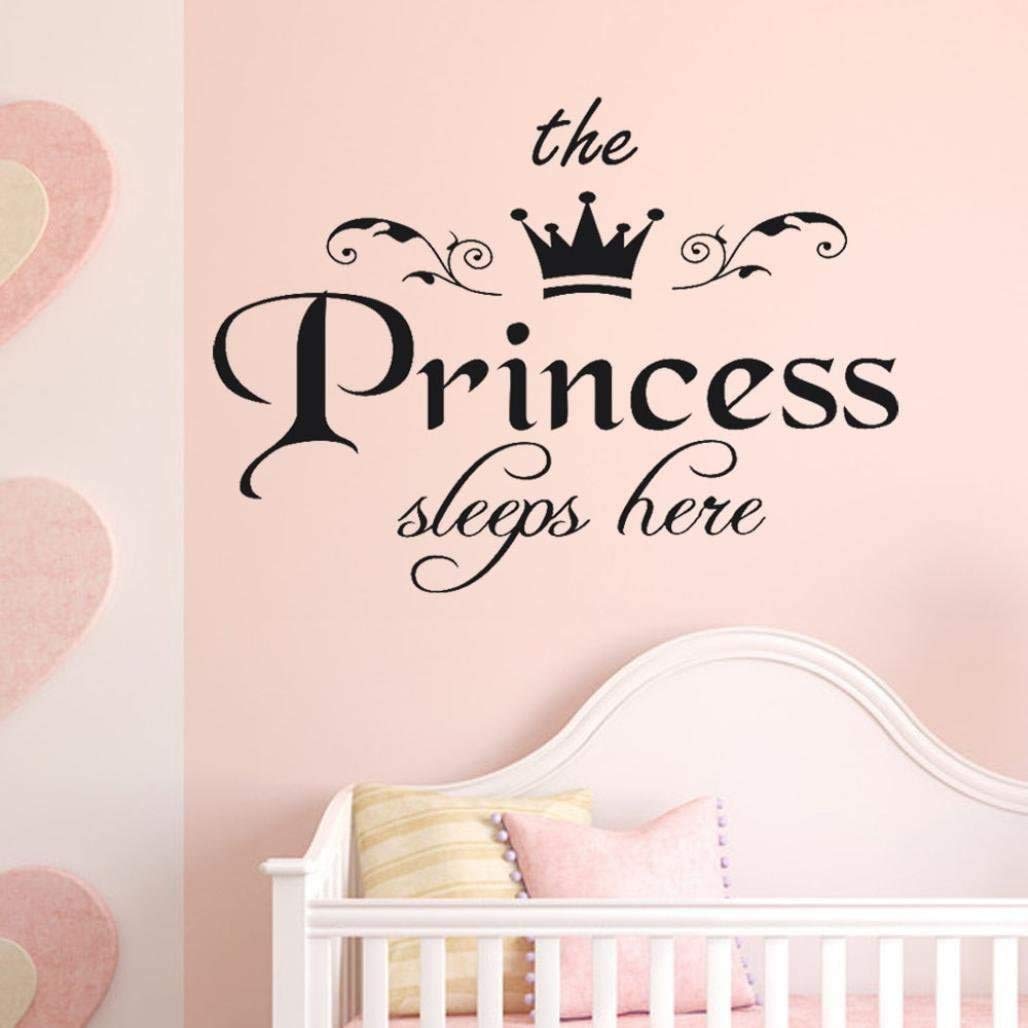 ISEE 360® The Princess Sleep Here with Crown Wall Decal Wall Sticker Peel and Stick Removable Little Princess Room Decoration Wall Stickers L X H 56 cm X 50 cm, Vinyl (B08ZMXKJ37) Amazon Price History, Amazon Price Tracker