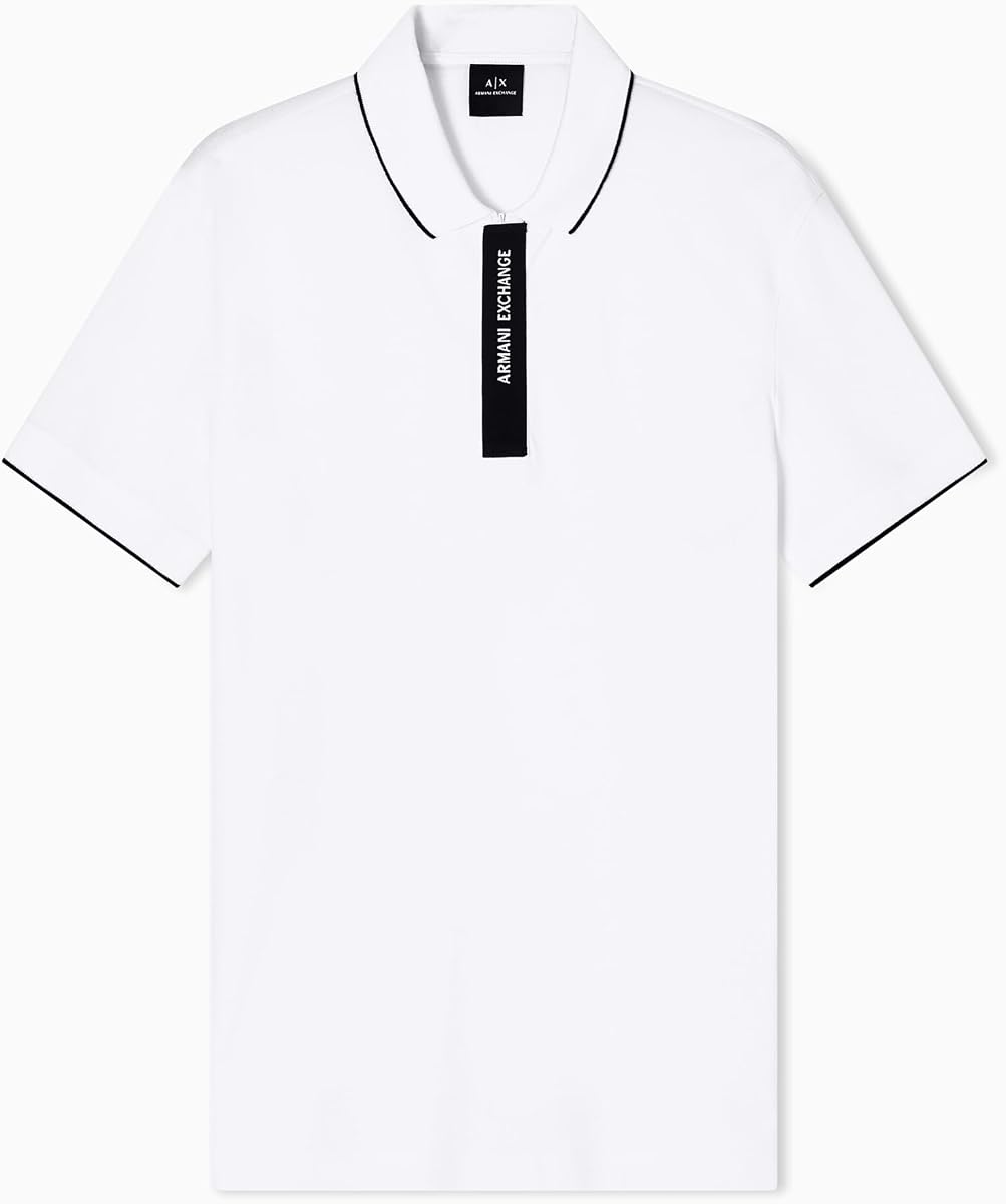 Armani Exchange Men's Slim Fit Cotton Logo Paquet Polo