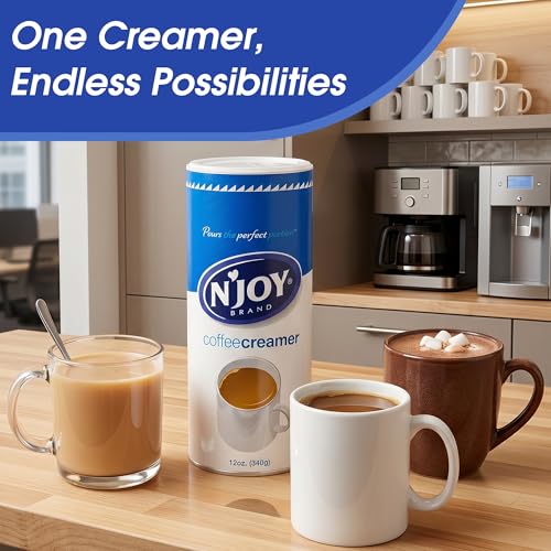 Image of N'Joy Non Dairy Coffee Creamer, 6 Canisters (12 oz each) with EZ Pour Spout