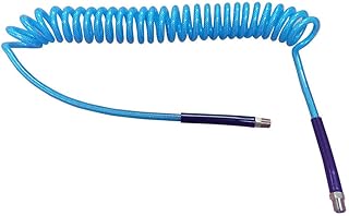 LEFITPA Replacement Clear Blue Polyurethane Recoil Hose 1/4 Inch x 15 feet Solid Fittings for Interstate Pneumatics HR74-015
