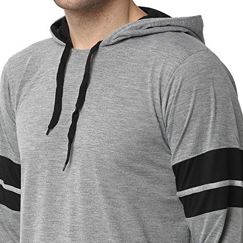 Image of Mack Jonney Cotton Blend Night Suit Co-ord Set for Men with Hodded Full Sleeve T-Shirt and Track Pant-VJ-MNS-TTP-GROUP21