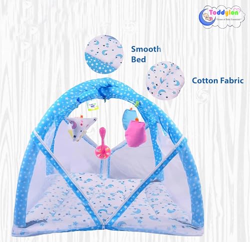 Image of Toddylon Baby Bedding Set for Newborns with Mattress, Mosquito Net, Carry Bag, Cotton Combo, Infant Bed (0-6 Months) (4PCS Set)