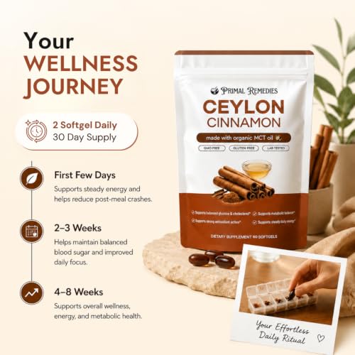 PRIMAL REMEDIES Ceylon Cinnamon Capsules with Organic MCT Oil
