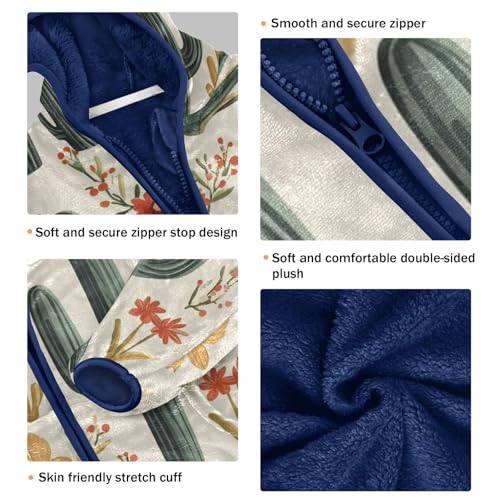 Desert Plants Girls Fleece Jacket Girls Fall Jacket Girls Zip Up Hoodie Girls Sherpa Jacket 2-10T3