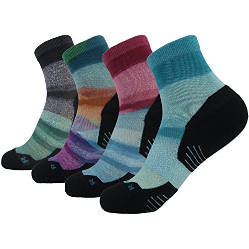 HUSO Unisex Digital Printed Athletic Quarter Running Socks 2,3,4,6,11 Pairs