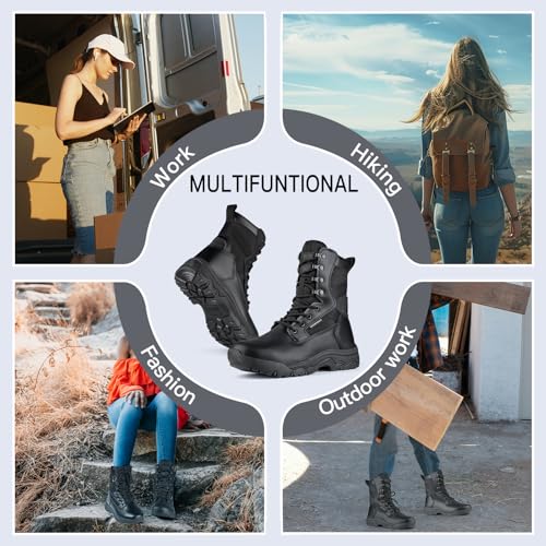 Image of FREE SOLDIER Women's Tactical Boots 8 Inches Lightweight Combat Boot Durable Military Work Outdoors Boots Desert Boot for Women