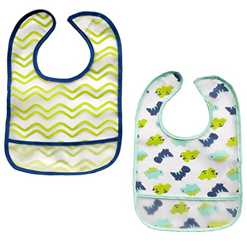 Buba Kit 2 Babadores Com Bolso - Dino Multicor Pacote De 2
