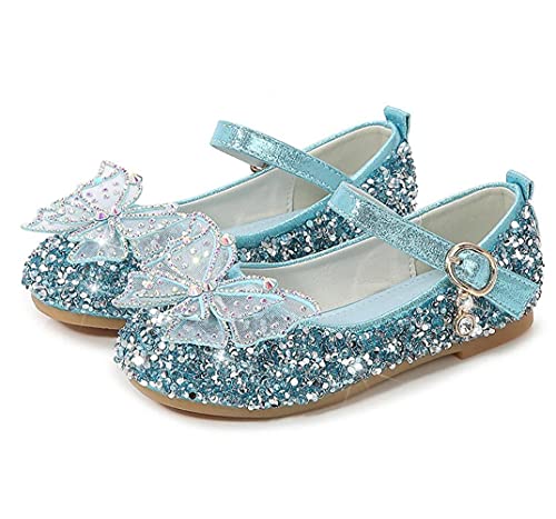 Toddler/Little Girls Mary Jane Glitter Ballet Flat Princess Wedding Party Slip On Dress Shoes2