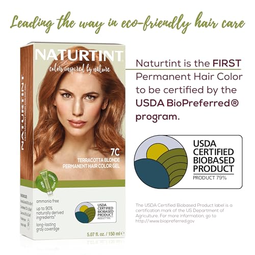 Image of Naturtint 7C Terracotta Blonde Permanent Hair Color (Pack of 6), Ammonia Free, Vegan, Cruelty Free, up to 100% Gray Coverage, Long Lasting Results (Packaging may vary)