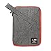 Travel Organizer Electronics Accessories Bag with Handle for USB Cable Charger Battery Fit for Phone Hard drive 10inch Ipad Mini Air Double Layer Grey Digital Storage bags (Middle Grey)