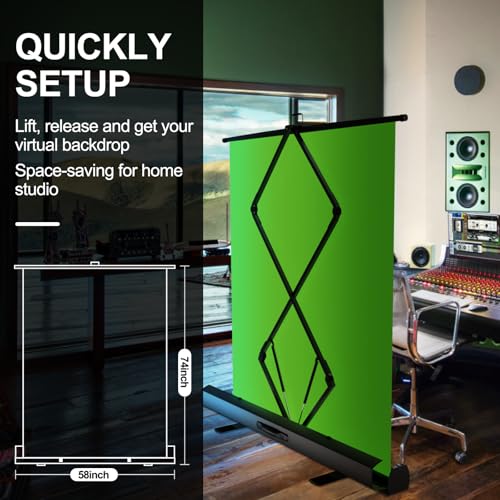 Image of EMART Green Screen, 58x74in Collapsible Chroma Key Panel for Backdrop