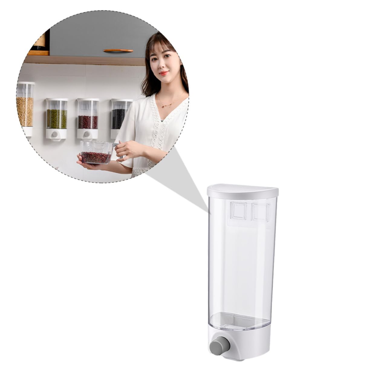 Tarro de Almacenamiento de Pared 1, 5 L Blanco Boca Ancha