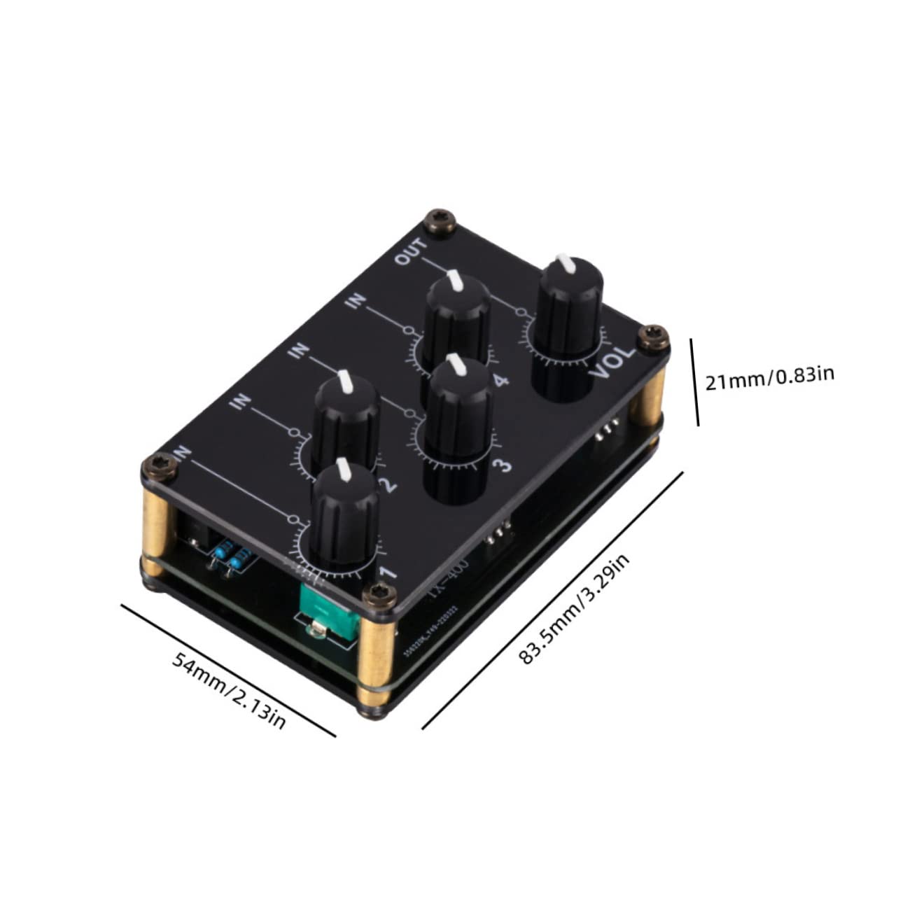 Toddmomy 4-channel Pocket Audio Mixer Stereo Line Battery- Design for Portable Use